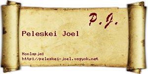 Peleskei Joel névjegykártya
